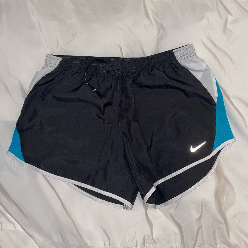 Women’s Black and Blue Running Shorts Nike Dri-Fit